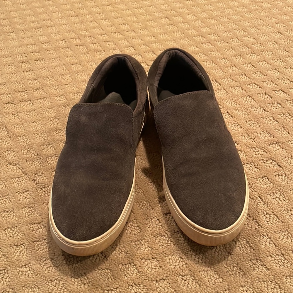J Slides grey suede slip on sneakers